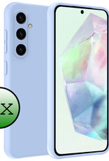 BASEY. Hoes Geschikt voor Samsung A35 Hoesje Siliconen Back Cover Case - Hoesje Geschikt voor Samsung Galaxy A35 5G Hoes Cover Hoesje - Lichtblauw - 2 Stuks