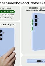 BASEY. Hoes Geschikt voor Samsung A35 Hoesje Siliconen Back Cover Case - Hoesje Geschikt voor Samsung Galaxy A35 5G Hoes Cover Hoesje - Lichtblauw - 2 Stuks