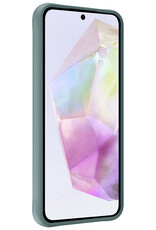 Nomfy Hoesje Geschikt voor Samsung A35 Hoesje Siliconen Cover Case - Hoes Geschikt voor Samsung Galaxy A35 5G Hoes Back Case - 2-PACK - Donkergroen