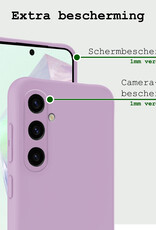 BASEY. Hoes Geschikt voor Samsung A35 Hoesje Siliconen Back Cover Case - Hoesje Geschikt voor Samsung Galaxy A35 5G Hoes Cover Hoesje - Lila - 2 Stuks