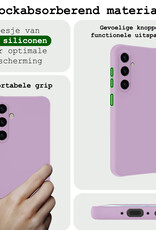BASEY. Hoes Geschikt voor Samsung A35 Hoesje Siliconen Back Cover Case - Hoesje Geschikt voor Samsung Galaxy A35 5G Hoes Cover Hoesje - Lila - 2 Stuks
