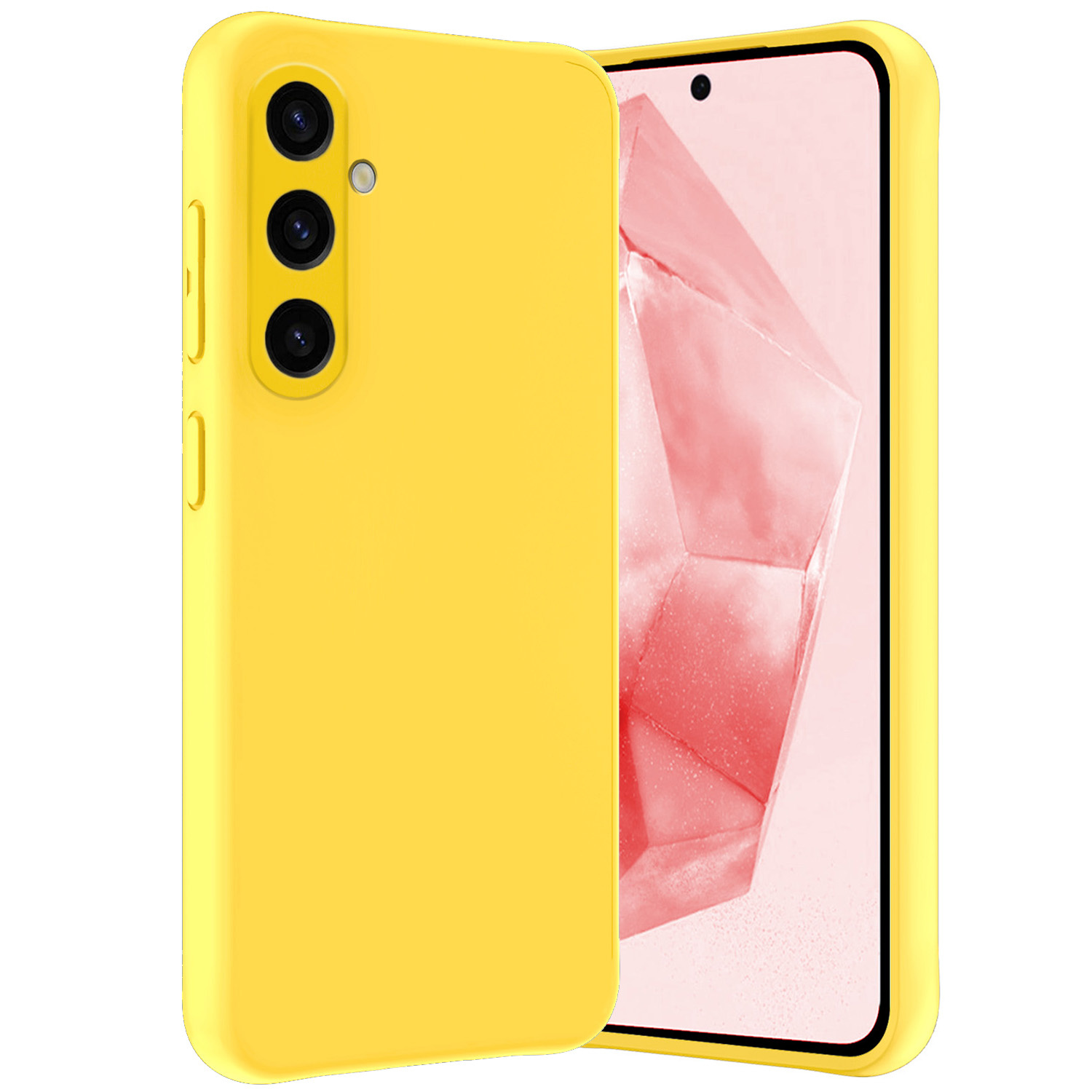 NoXx Hoes Geschikt voor Samsung A35 Hoesje Cover Siliconen Back Case Hoes - Geel