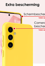 NoXx Hoes Geschikt voor Samsung A35 Hoesje Cover Siliconen Back Case Hoes - Geel