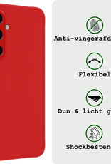 BASEY. Hoes Geschikt voor Samsung A35 Hoesje Siliconen Back Cover Case - Hoesje Geschikt voor Samsung Galaxy A35 5G Hoes Cover Hoesje - Rood - 2 Stuks