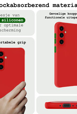 BASEY. Hoes Geschikt voor Samsung A35 Hoesje Siliconen Back Cover Case - Hoesje Geschikt voor Samsung Galaxy A35 5G Hoes Cover Hoesje - Rood - 2 Stuks