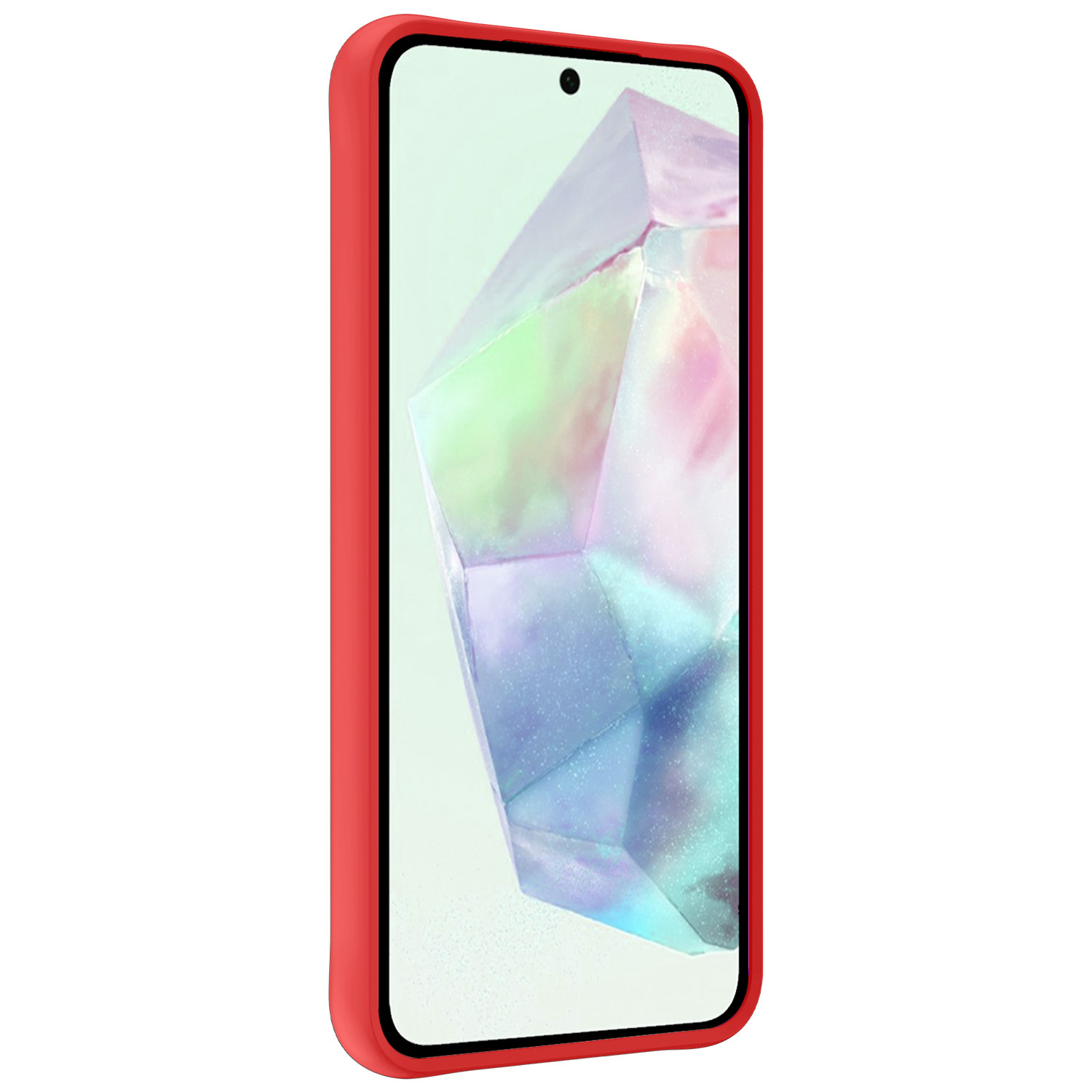 BASEY. Hoes Geschikt voor Samsung A35 Hoesje Siliconen Back Cover Case - Hoesje Geschikt voor Samsung Galaxy A35 5G Hoes Cover Hoesje - Rood - 2 Stuks