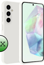 BASEY. Hoes Geschikt voor Samsung A35 Hoesje Siliconen Back Cover Case - Hoesje Geschikt voor Samsung Galaxy A35 5G Hoes Cover Hoesje - Wit - 2 Stuks