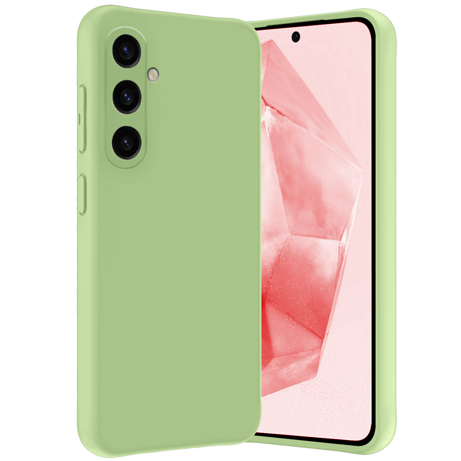 NoXx Hoes Geschikt voor Samsung A35 Hoesje Cover Siliconen Back Case Hoes - Groen