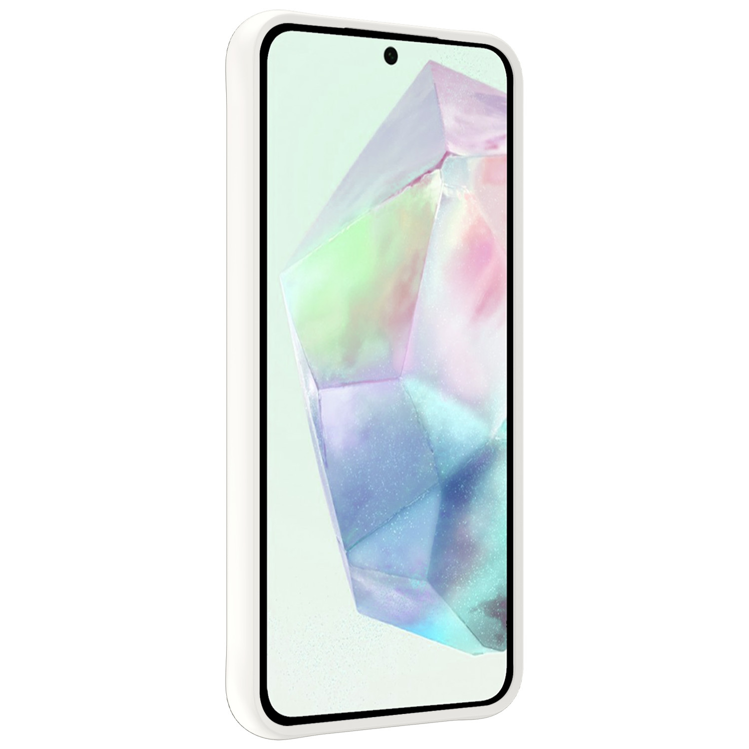 BASEY. Hoes Geschikt voor Samsung A35 Hoesje Siliconen Back Cover Case - Hoesje Geschikt voor Samsung Galaxy A35 5G Hoes Cover Hoesje - Wit - 2 Stuks