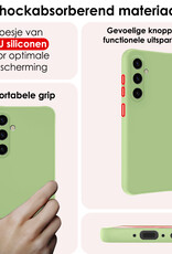 NoXx Hoes Geschikt voor Samsung A35 Hoesje Cover Siliconen Back Case Hoes - Groen