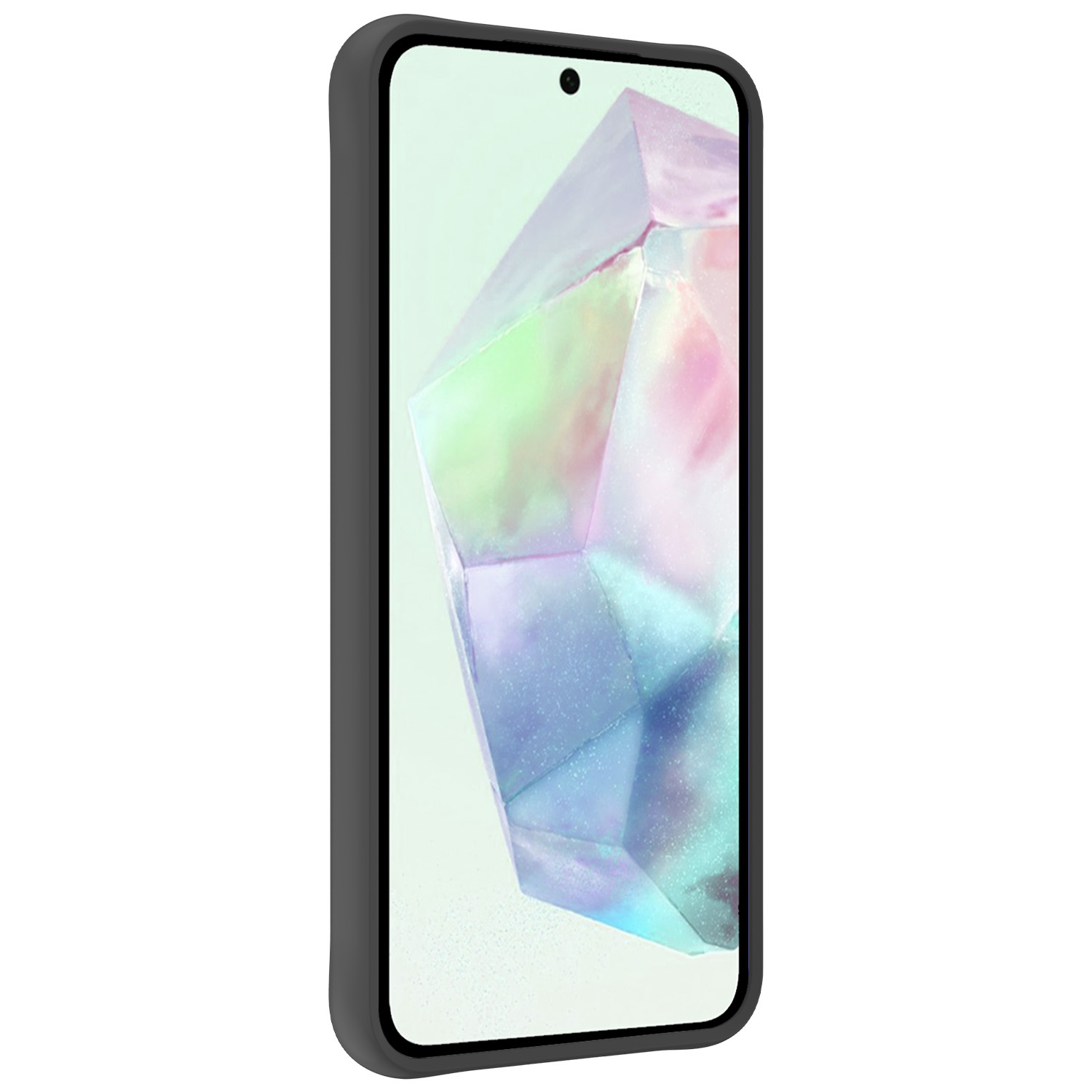 BASEY. Hoes Geschikt voor Samsung A35 Hoesje Siliconen Back Cover Case - Hoesje Geschikt voor Samsung Galaxy A35 5G Hoes Cover Hoesje - Zwart - 2 Stuks