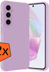 Nomfy Hoesje Geschikt voor Samsung A35 Hoesje Siliconen Cover Case - Hoes Geschikt voor Samsung Galaxy A35 5G Hoes Back Case - 2-PACK - Lila
