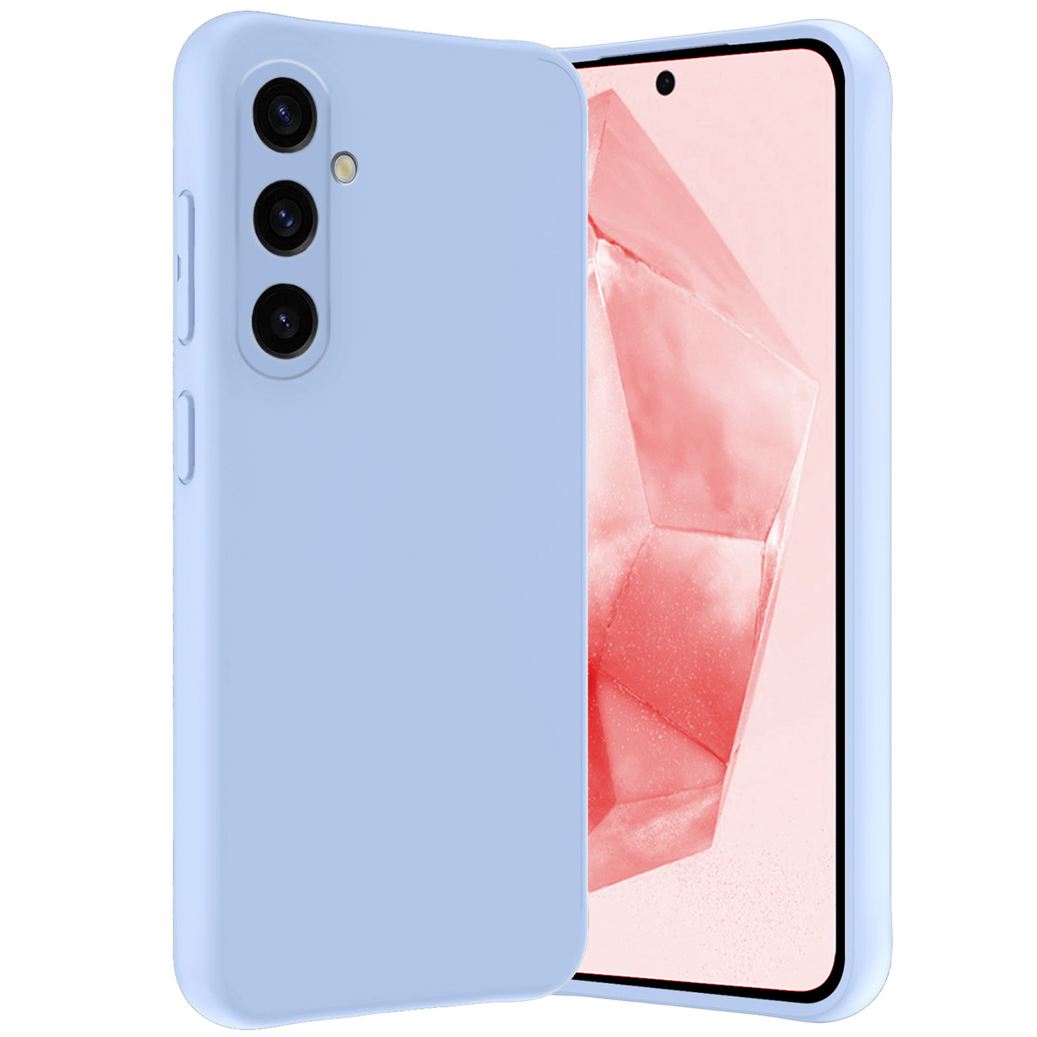 NoXx Hoes Geschikt voor Samsung A35 Hoesje Cover Siliconen Back Case Hoes - Lichtblauw