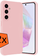 Nomfy Hoesje Geschikt voor Samsung A35 Hoesje Siliconen Cover Case - Hoes Geschikt voor Samsung Galaxy A35 5G Hoes Back Case - 2-PACK - Lichtroze