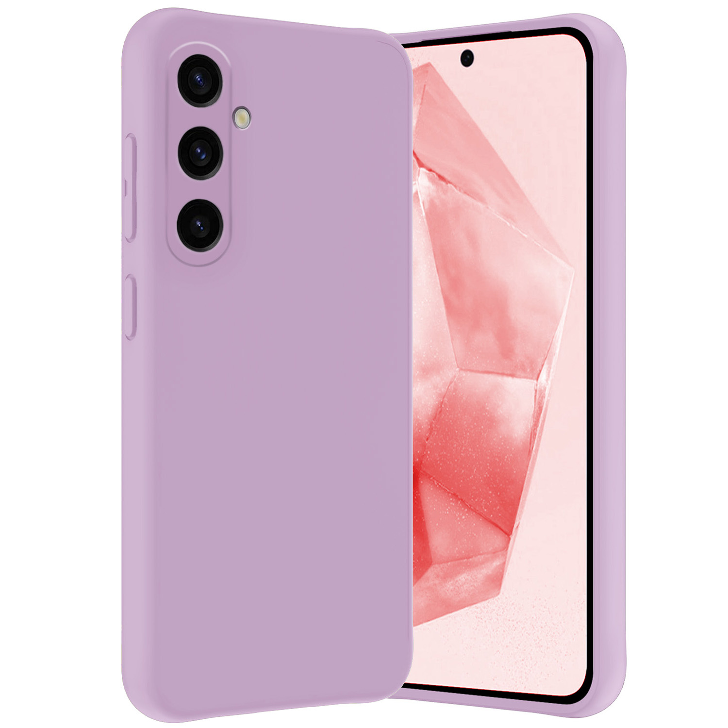 NoXx Hoes Geschikt voor Samsung A35 Hoesje Cover Siliconen Back Case Hoes - Lila