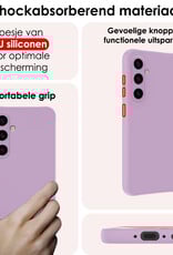 NoXx Hoes Geschikt voor Samsung A35 Hoesje Cover Siliconen Back Case Hoes - Lila