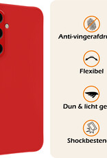Nomfy Hoesje Geschikt voor Samsung A35 Hoesje Siliconen Cover Case - Hoes Geschikt voor Samsung Galaxy A35 5G Hoes Back Case - 2-PACK - Rood