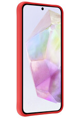 Nomfy Hoesje Geschikt voor Samsung A35 Hoesje Siliconen Cover Case - Hoes Geschikt voor Samsung Galaxy A35 5G Hoes Back Case - 2-PACK - Rood