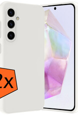 Nomfy Hoesje Geschikt voor Samsung A35 Hoesje Siliconen Cover Case - Hoes Geschikt voor Samsung Galaxy A35 5G Hoes Back Case - 2-PACK - Wit