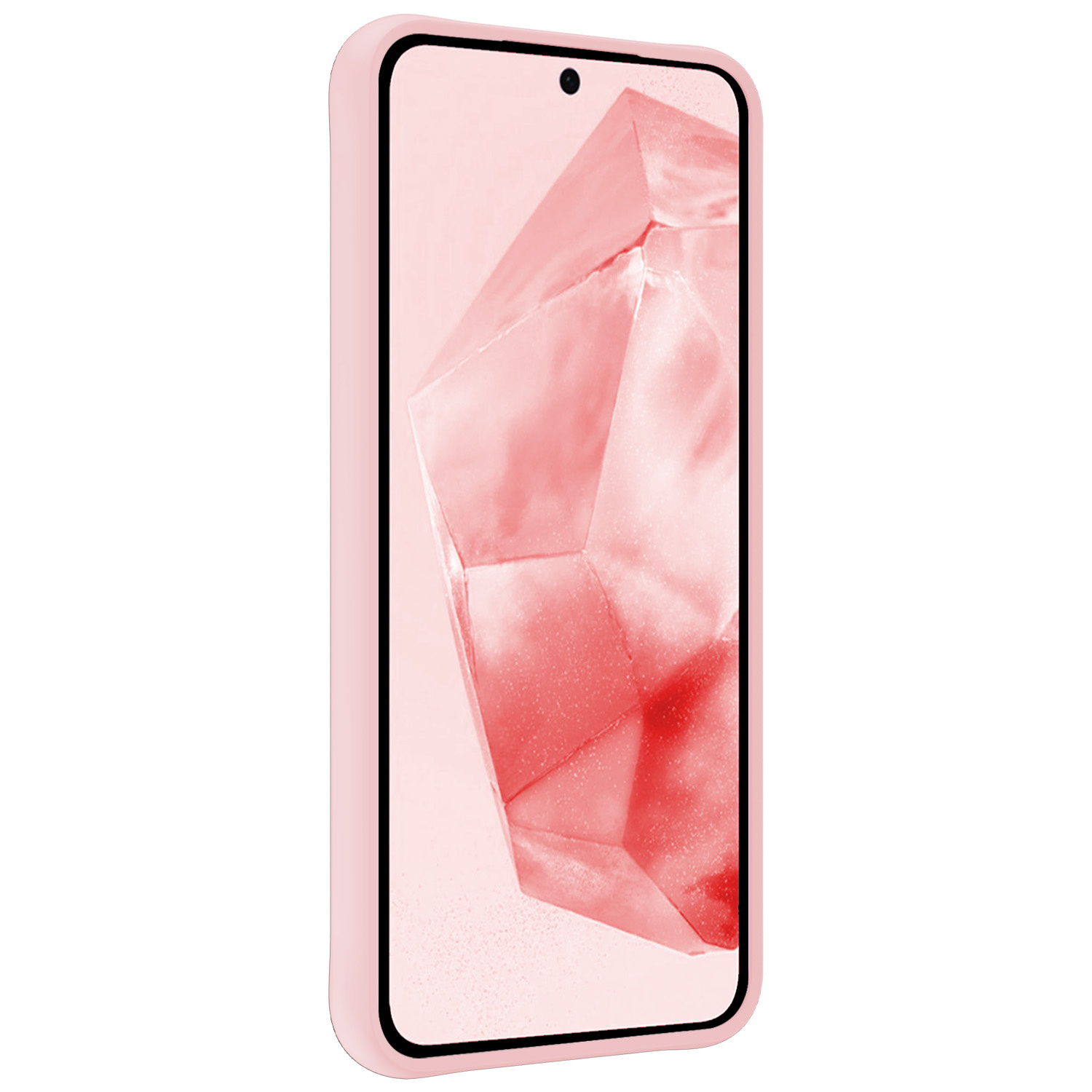 NoXx Hoes Geschikt voor Samsung A35 Hoesje Cover Siliconen Back Case Hoes - Lichtroze