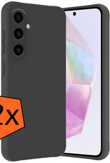 Nomfy Hoesje Geschikt voor Samsung A35 Hoesje Siliconen Cover Case - Hoes Geschikt voor Samsung Galaxy A35 5G Hoes Back Case - 2-PACK - Zwart