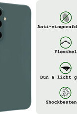 BASEY. Hoes Geschikt voor Samsung A35 Hoesje Siliconen Back Cover Case Met Screenprotector - Hoesje Geschikt voor Samsung Galaxy A35 5G Hoes Cover Hoesje - Donkergroen