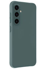 BASEY. Hoes Geschikt voor Samsung A35 Hoesje Siliconen Back Cover Case Met Screenprotector - Hoesje Geschikt voor Samsung Galaxy A35 5G Hoes Cover Hoesje - Donkergroen
