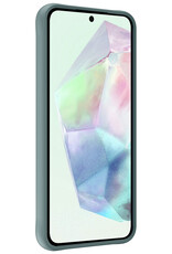 BASEY. Hoes Geschikt voor Samsung A35 Hoesje Siliconen Back Cover Case Met Screenprotector - Hoesje Geschikt voor Samsung Galaxy A35 5G Hoes Cover Hoesje - Donkergroen