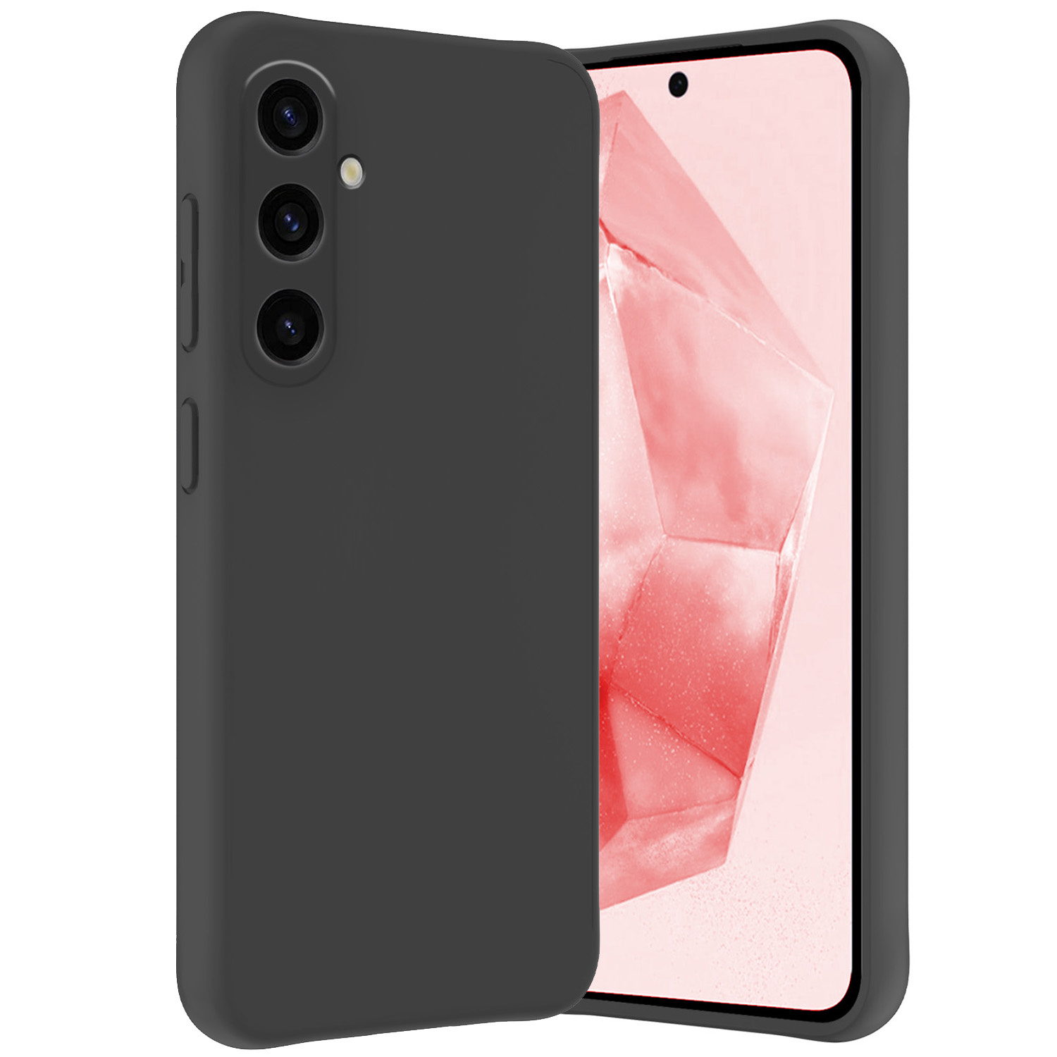 NoXx Hoes Geschikt voor Samsung A35 Hoesje Cover Siliconen Back Case Hoes - Zwart