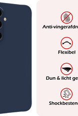NoXx Hoes Geschikt voor Samsung A35 Hoesje Cover Siliconen Back Case Hoes - Donkerblauw - 2x
