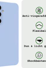 BASEY. Hoes Geschikt voor Samsung A35 Hoesje Siliconen Back Cover Case Met Screenprotector - Hoesje Geschikt voor Samsung Galaxy A35 5G Hoes Cover Hoesje - Lichtblauw