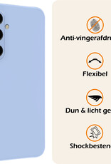 Nomfy Hoesje Geschikt voor Samsung A35 Hoesje Siliconen Cover Case Met Screenprotector - Hoes Geschikt voor Samsung Galaxy A35 5G Hoes Back Case - Lichtblauw