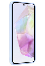 Nomfy Hoesje Geschikt voor Samsung A35 Hoesje Siliconen Cover Case Met Screenprotector - Hoes Geschikt voor Samsung Galaxy A35 5G Hoes Back Case - Lichtblauw