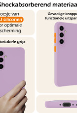 Nomfy Hoesje Geschikt voor Samsung A35 Hoesje Siliconen Cover Case Met Screenprotector - Hoes Geschikt voor Samsung Galaxy A35 5G Hoes Back Case - Lila