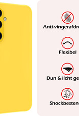 NoXx Hoes Geschikt voor Samsung A35 Hoesje Cover Siliconen Back Case Hoes - Geel - 2x