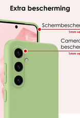 NoXx Hoes Geschikt voor Samsung A35 Hoesje Cover Siliconen Back Case Hoes - Groen - 2x