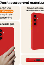 Nomfy Hoesje Geschikt voor Samsung A35 Hoesje Siliconen Cover Case Met Screenprotector - Hoes Geschikt voor Samsung Galaxy A35 5G Hoes Back Case - Rood