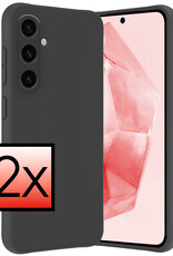NoXx Hoes Geschikt voor Samsung A35 Hoesje Cover Siliconen Back Case Hoes - Zwart - 2x