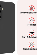 NoXx Hoes Geschikt voor Samsung A35 Hoesje Cover Siliconen Back Case Hoes - Zwart - 2x