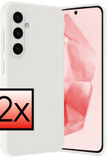NoXx Hoes Geschikt voor Samsung A35 Hoesje Cover Siliconen Back Case Hoes - Wit - 2x