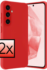 NoXx Hoes Geschikt voor Samsung A35 Hoesje Cover Siliconen Back Case Hoes - Rood - 2x