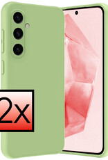 NoXx Hoes Geschikt voor Samsung A35 Hoesje Cover Siliconen Back Case Hoes - Groen - 2x