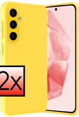 NoXx Hoes Geschikt voor Samsung A35 Hoesje Cover Siliconen Back Case Hoes - Geel - 2x