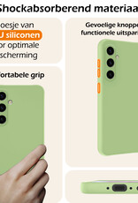 Nomfy Hoesje Geschikt voor Samsung A35 Hoesje Siliconen Cover Case Met 2x Screenprotector - Hoes Geschikt voor Samsung Galaxy A35 5G Hoes Back Case - Groen