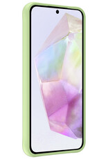 Nomfy Hoesje Geschikt voor Samsung A35 Hoesje Siliconen Cover Case Met 2x Screenprotector - Hoes Geschikt voor Samsung Galaxy A35 5G Hoes Back Case - Groen
