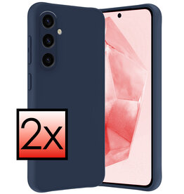 NoXx NoXx Samsung Galaxy A35 Hoesje Siliconen - Donkerblauw - 2 PACK