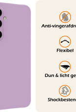 Nomfy Hoesje Geschikt voor Samsung A35 Hoesje Siliconen Cover Case Met 2x Screenprotector - Hoes Geschikt voor Samsung Galaxy A35 5G Hoes Back Case - Lila