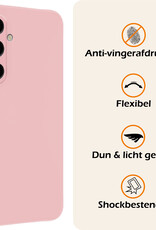 Nomfy Hoesje Geschikt voor Samsung A35 Hoesje Siliconen Cover Case Met 2x Screenprotector - Hoes Geschikt voor Samsung Galaxy A35 5G Hoes Back Case - Lichtroze