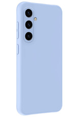 BASEY. Hoes Geschikt voor Samsung A35 Hoesje Siliconen Back Cover Case Met 2x Screenprotector - Hoesje Geschikt voor Samsung Galaxy A35 5G Hoes Cover Hoesje - Lichtblauw
