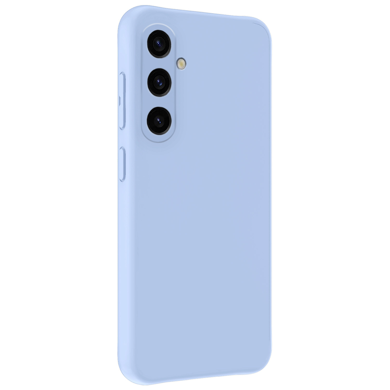 BASEY. Hoes Geschikt voor Samsung A35 Hoesje Siliconen Back Cover Case Met 2x Screenprotector - Hoesje Geschikt voor Samsung Galaxy A35 5G Hoes Cover Hoesje - Lichtblauw